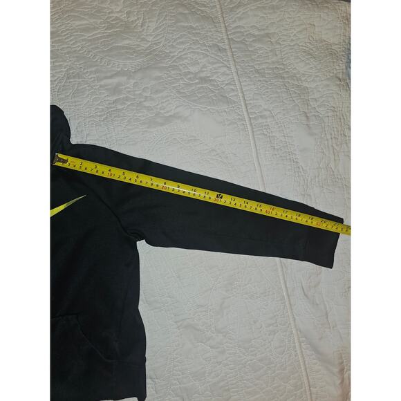 Nike Dri-FIT Black Hoodie W Metallic Gold Swoosh & Green Hood Lining Size Boys M - Picture 5 of 7
